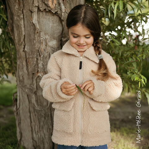 Manteau sherpa fille Sasha - Caramel