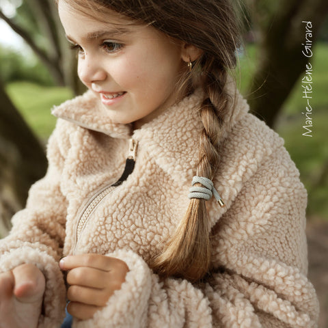 Manteau sherpa fille Sasha - Caramel