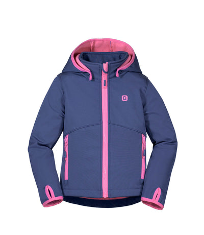 Esra Girls Magic Shell Jacket - Slate/Pinky