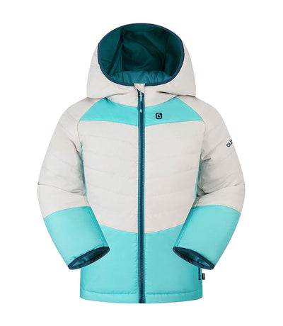 Veste légère matelassée fille Jiji - Oatmeal/Aquacade