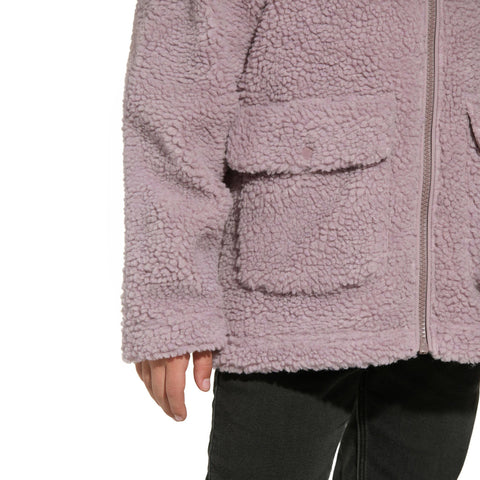 Manteau sherpa fille Sasha - Dove